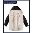 thumbnail image 2 of Chaqueta puffer reversible para niña Reebok con capucha de pelo sintético negra talla 7-8, 2 of 7