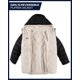 thumbnail image 2 of Chaqueta puffer reversible para niña Reebok con capucha de pelo sintético negra talla 7-8, 2 of 7