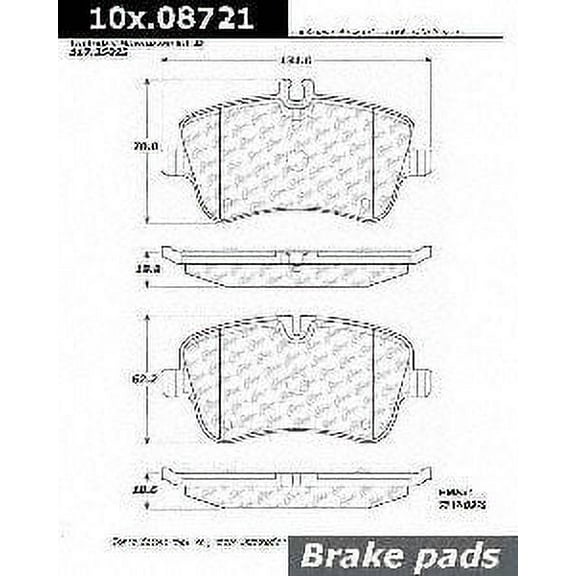 Centric 104.08721 Brake Pad Fits select: 2001-2007 MERCEDES-BENZ C, 2003-2009 MERCEDES-BENZ CLK
