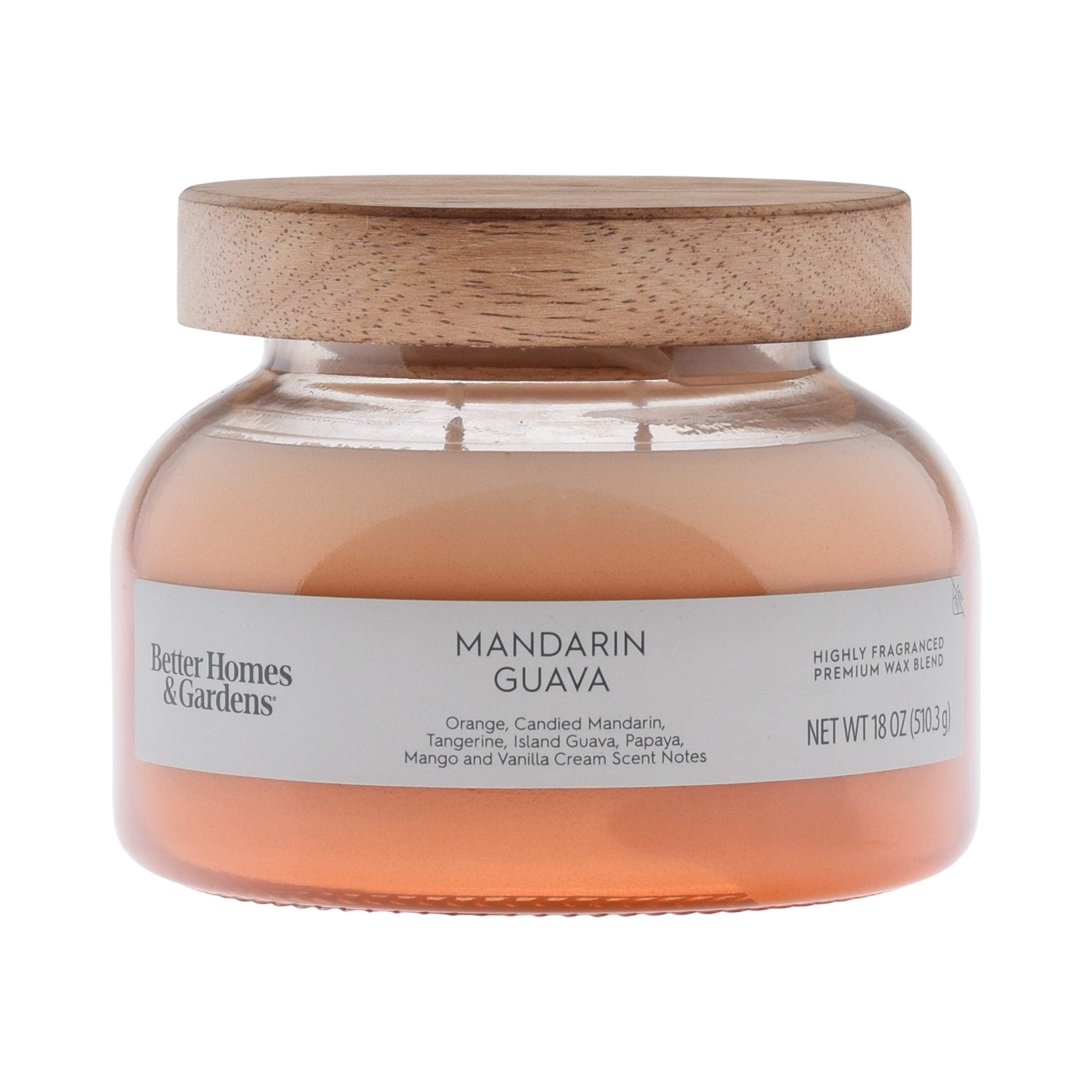 Better Homes and Gardens Mandarin and Guava Scented 2-Wick Ombre Jar Candle 18oz.