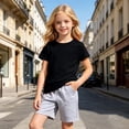 thumbnail image 2 of Glisme Toddler Girls Outfits Summer Short Sleeve Crewneck Tops Pants Cartoon Prints Clothes Set Durable Wear 2-3 Years Black, 2 of 4