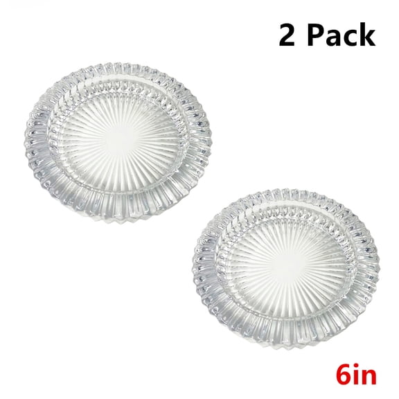 2 Pack of Large 6" inch Round Glass Ashtray For Adults, Big Smoking Ashtray for Indoor, Outdoor, Home, Office, Restaurant & Tabletop Decoration