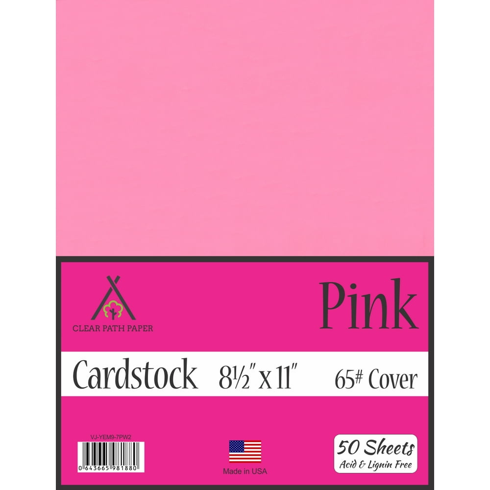 Pink Cardstock 8.5 x 11 inch 65Lb Cover