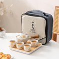 thumbnail image 1 of Youngky Porcelain Chinese Ceramic Gongfu Tea Set,Portable Travel Tea Set with 360 Rotation Tea maker and Infuser, All in One Gift Bag for Travel,Home,Gifting,and Office (Lucky Cat), 1 of 1