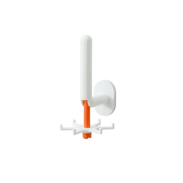 Yuarrent Gancho de cocina girado 6 ganchos de garra soporte de papel montado en la pared estantes multifuncionales sin perforaciones herramientas de Almacenamiento y organización del hogar Naranja Yuarrent HA080956-01