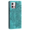 thumbnail image 3 of SaniMore for Motorola Moto G Play 2024 Case, PU Leather Embosed Mandala Flower Wallet Protective Phone Cover Card Slots Pocket Purse Women Men Kickstand Vintage Shockproof Anti-fall Shell, Green, 3 of 9