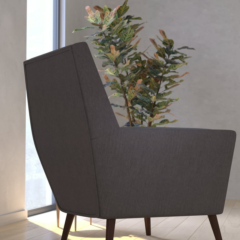 Merrick Lane Buckingham High Back Arm Chair Contemporary Gray