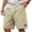 Khaki, variant on GrmtClth Mens Casual Shorts Elastic Waist Waffle Workout Sweat Shorts Lightweight Beach Drawstring Shorts Summer Jogging Shorts with Pocket Brown M
