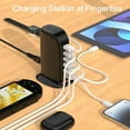 thumbnail image 6 of Charging Station for Multiple Devices 40W , Wall Charger Block 5 USB Ports(Shared 6A), USB Charging Hub Smart IC, Charger Tower with Type-C 3A for iPhone iPad Tablets Smartphones, Home Office Use, 6 of 14