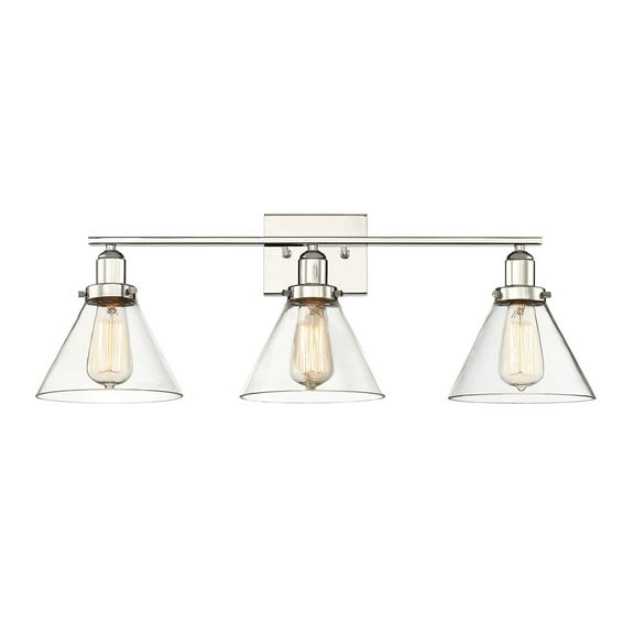 Modern Polished Nickel Vanity Light