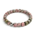 thumbnail image 1 of Unakite Jasper | Silver | Gemstone Pebble Bracelet, 1 of 6