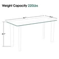 thumbnail image 2 of Ivinta Water Rippled Glass Dining Table for 2 or 4, for Small Spaces or Dining Room, 2 of 7