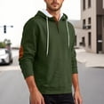 thumbnail image 2 of IWRICH Waffle Hoodie for Men Long Sleeve Casual Breathable Hooded Sweatshirts Loose Fit Lightweight Cozy Pullover Tops Army Green XL, 2 of 5