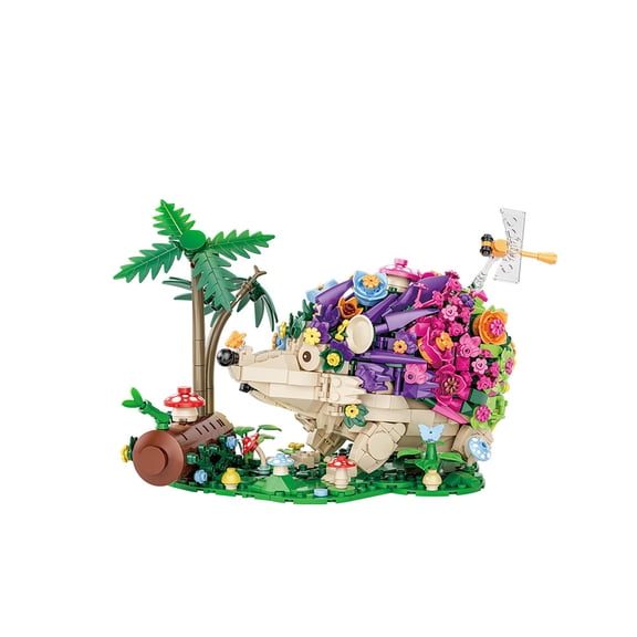 Adults Building Blocks Set Hedgehog & Flowers Building Kit with 988Pieces Mini Bricks for Kids Birthday Gifts