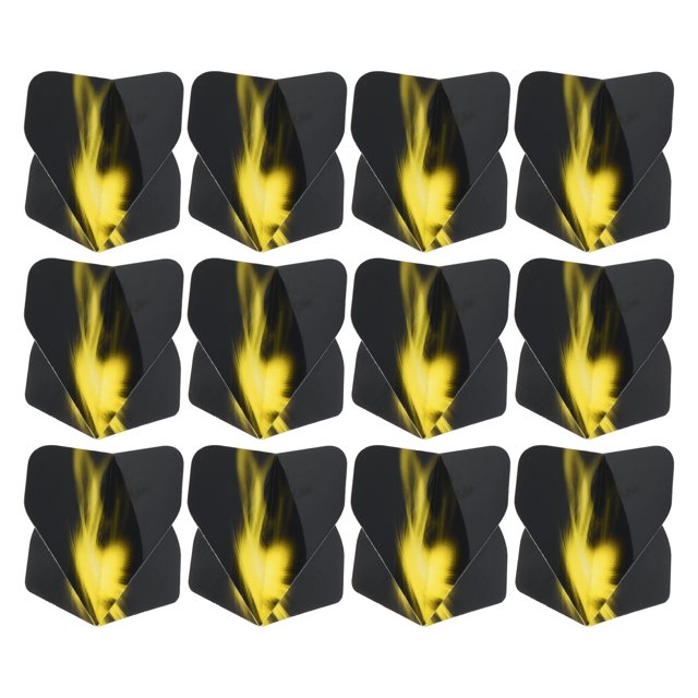 Uxcell Dart Flights, 12 Pack PET Standard Darts Accessories, Black, Yellow