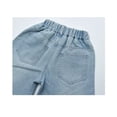 thumbnail image 4 of MEZZALL Child Girls Blue Solid Color Denim Shorts Summer Rhinestone Casual Five Quarter Length Pants Kids Vacation Bottoms, 4 of 9
