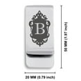 thumbnail image 2 of Stainless Steel Alphabet Letter B initial Classic Slim Money Clip Credit Card Holder, 2 of 2