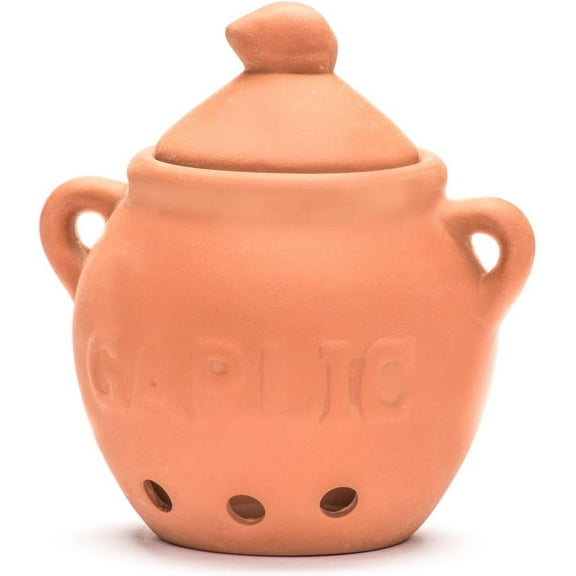 Fox Run Garlic Keeper, Terra Cotta, Red, 4.25 x 5.25 x 5.25 inches
