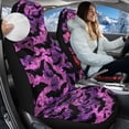 thumbnail image 3 of Uorisanigo Car Seat Covers Fluffy Seat Covers 2-Pack Soft Purple Tie Dye Black Bat Seats Cushions Auto Interior Accessories Cushions for Cars, Sedans, Trucks, SUVs, 3 of 7
