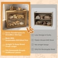 thumbnail image 4 of Large Bread Box for Kitchen Counter, Corner Wooden Large Capacity Bread Storage with Glass Lid Rustic Brown, 4 of 7