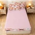 thumbnail image 4 of Erosebridal Kawaii Halloween Ghost Zipper Full Size Comforter Sets with Fitted Sheet and 2 Pillowcases, Cute Pumpkin Candy Bat Zipper Bedding Set for Girls, Pink Orange White, Pink Reversible, 4 of 7