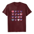 thumbnail image 5 of Duqingm Usa 250th Anniversary T Shirt 251 Anniversary USA Shirt for Women American Flag Freedom Graphic Tees Tops Patriotic Casual Short Sleeve Wine,2XL, 5 of 5