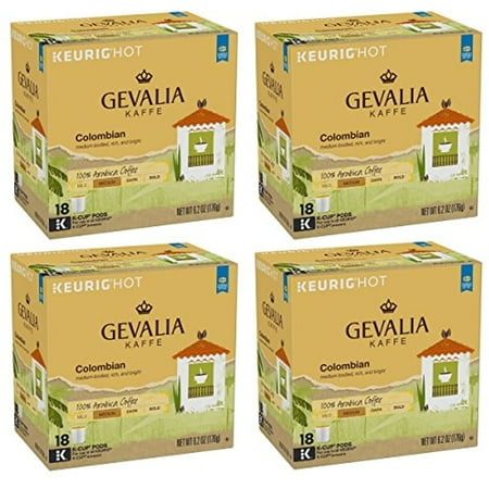 Gevalia Colombian Coffee K-Cup Pods 18 Count Box (Pack Of 4)
