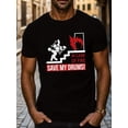 thumbnail image 1 of In Case Of Fire, Save My Drums Print T Shirt, Tees For Men, Casual Short Sleeve T-shirt For Summer, 1 of 5