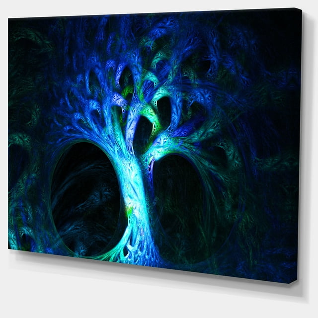 Designart - Arbre Psychédélique Bleu Magique - Impression sur Toile Abstraite