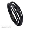 thumbnail image 2 of Black Wrist Chain for Men Fashionable Braided Bracelet with Cross Design 8.5 Inches, 2 of 6
