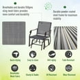 thumbnail image 5 of Outsunny Set of 3 Rocking Glider Chair w/ Table Mesh Patio Outdoor Furniture, Gray, 5 of 11