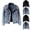 Blue-B, variant on Women's Long Sleeve Rivet Studded Denim Jacket Casual Diamond Inlaid Short Jean Coat Gray