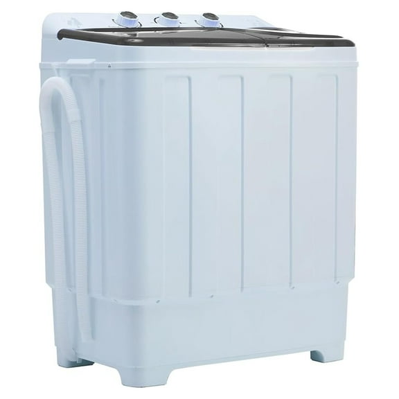 SONGMY 28lbs Portable Washing Machine Twin Tub - 18lbs Wash 10lbs Spin Cycle with Drain Pump, Compact Semi-Automatic Washer for Apartments, Dorms, RVs