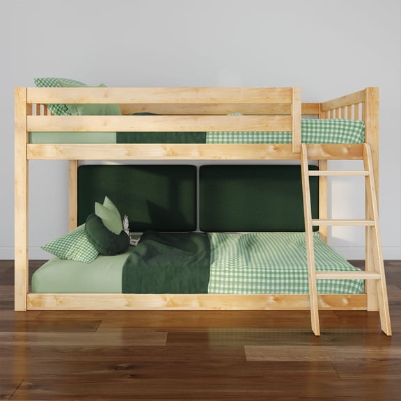 Fundamentals Low Bunk, Natural   Floating Headboard for Bunks, Twin 945 x 535mm (2 Pack), Evergreen