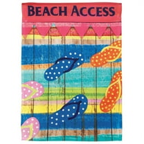 Beach Access Blue Pink Flip Flop 8 x 18.3 Large Polyester Outdoor Hanging Garden Flag