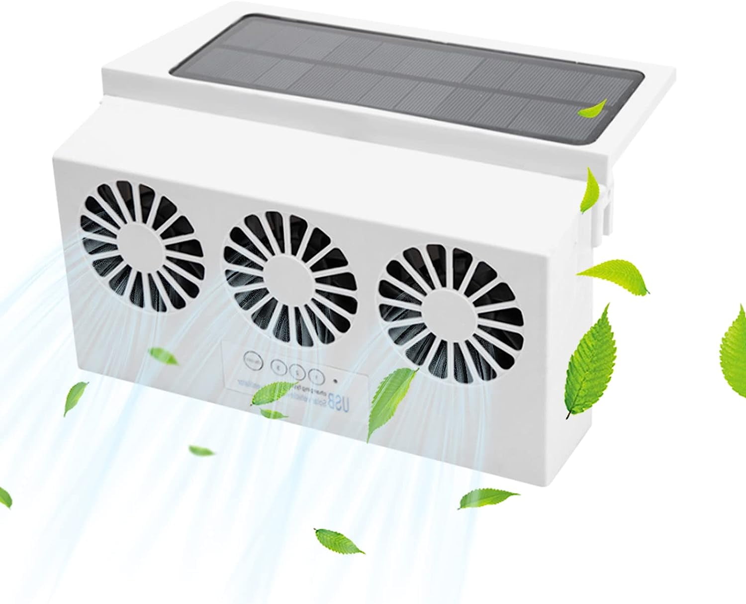 Car Window Exhaust Fan Solar Power&USB Charging,3 Air Outlet Auto