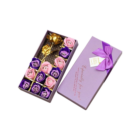 Luxury Gift Box with Soap Roses and Gold Foil Rose 12PCS Perfect for Anniversaries, Birthdays, Valentine's Day, and More