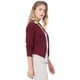 thumbnail image 4 of Chaqueta Corta Casual De Negocios Allegra K Sin Cuello Para Mujer Vino Rojo S, 4 of 6