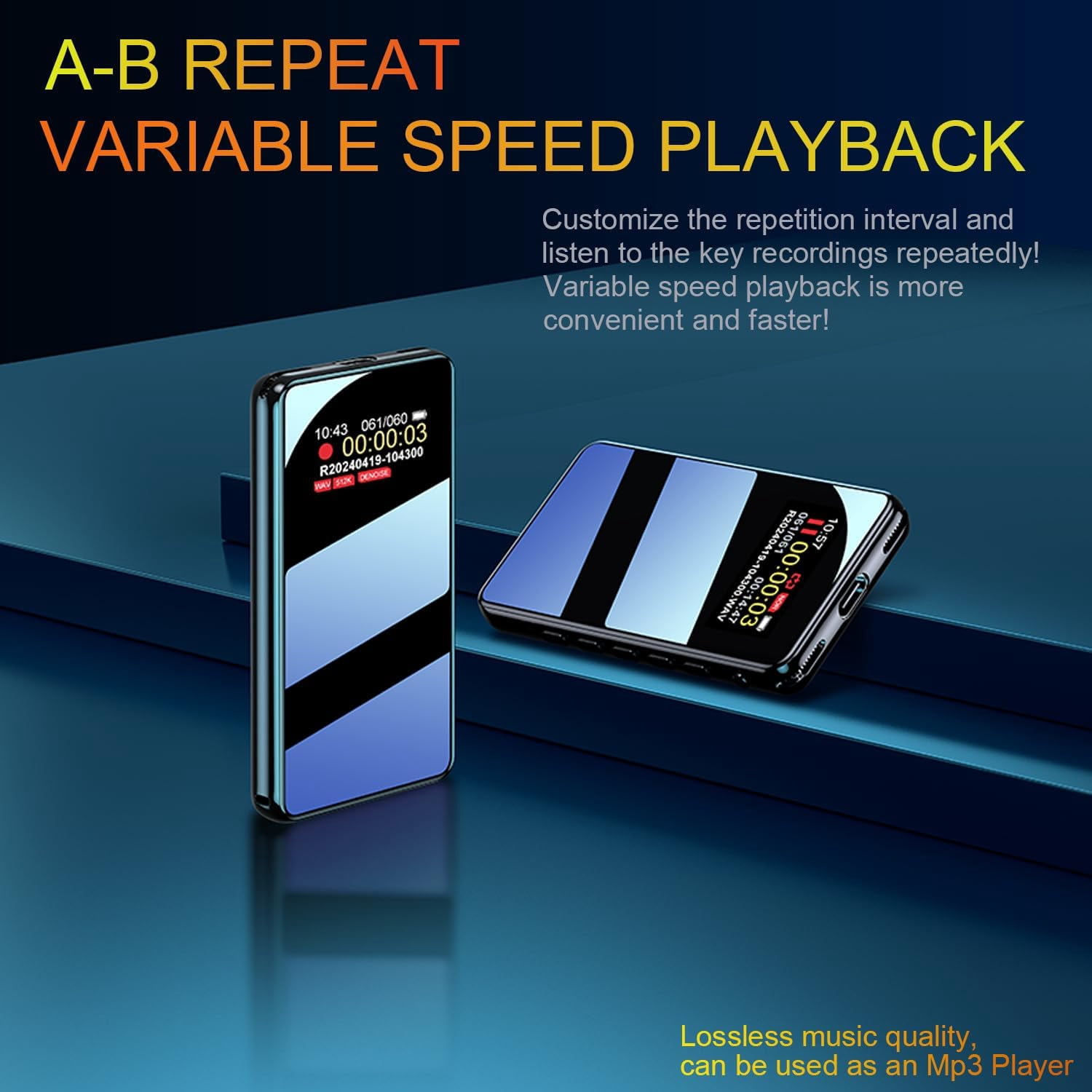 128GB Voice Activated Recorder with AI-Intelligent Triple Noise Reduction 9088 Hour Digital Voice Activated Recording Device Audio Recorder with Screen/Playback for Lectures Meetings Interviews Class