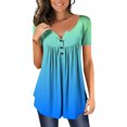 thumbnail image 2 of Samickarr Plus Size Summer Tops For Women Tops Dressy Casual Tunic Tops To Wear With Leggings Womens Casual Tops V- Neck Hide Belly Short Sleeve T-Shirts Cute Flowy Tunic Blouses, 2 of 7