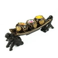 thumbnail image 6 of Thai Elephant Tray Carved Rain Tree Wooden Candle Holder, 6 of 6
