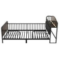 thumbnail image 6 of Euroco Metal Twin Size Platform Bed with Upholstered Headboard, Storage Shelves and LED Light, Black, 6 of 8
