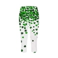thumbnail image 5 of Floral Print Capri Leggings for Women High Rise Skinny Cropped Pants Stretchy Textured Tights Side Slit Hem Yoga Workout Bottoms, 5 of 5