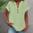 thumbnail image 2 of Women's Classic V-Neck Tee Short Sleeve Soft Everyday Casual Essential Mint Green XXL, 2 of 6
