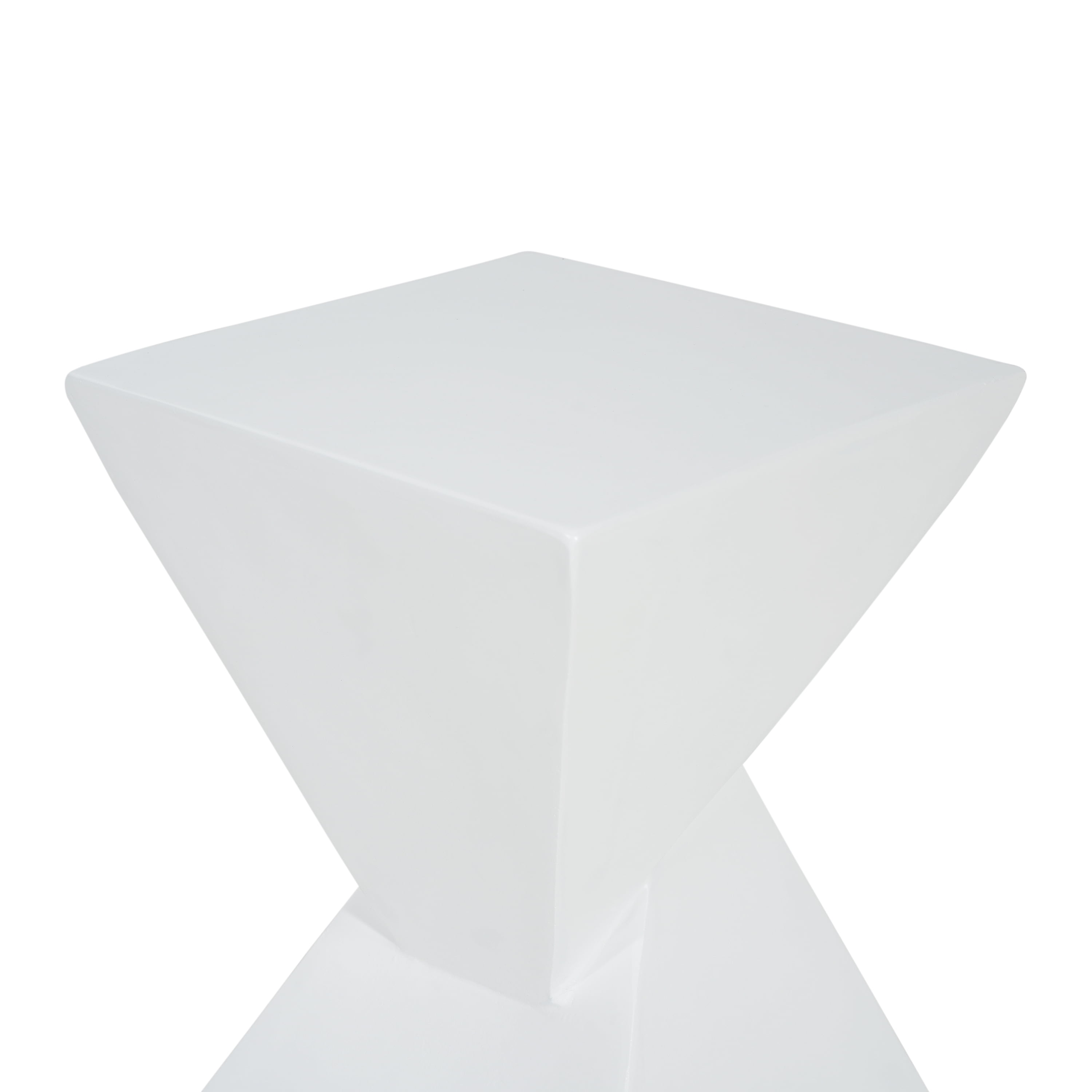 Mintazer Modern Two-Tone Inverted Pyramid MGO Side End Table, Geometric Square Accent Stool Table with Weather Resistant for Patio Living Room Bedroom Outdoor, Black & White
