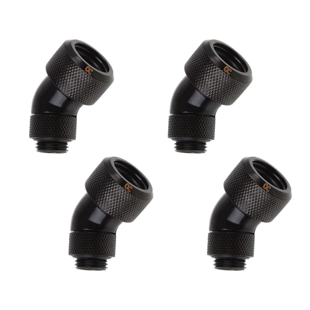 4-Pack 90° Rotary 16mm OD for Use with Alphacool Rigid Tubing Only Deep Black Alphacool Eiszapfen G1/4 HardTube Compression Fitting