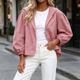 thumbnail image 4 of Edvintorg Lightweight Jacket Women Plus Size Fashion Long Sleeve Loose Casual Hooded Coat with Zipper Women Outerwear Woman Clothes Pink XXL, 4 of 6