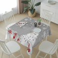 thumbnail image 6 of Grey Christmas Table Cloth Waterproof Tablecloths, Snowflake Winter Xmas Tree Tablecloth Dining Table Cover for Kitchen Party Tabletop Outdoor, Square Tablecloth 54x54 Inch, 6 of 9