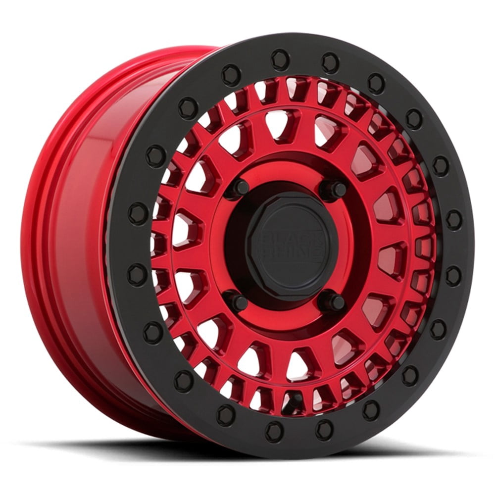Black Rhino Powersports Cast Aluminum Wheel BUPKB 15x7 4x156 C-RED-BLK-RG 51mm, 1570PKB514156R32