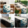 thumbnail image 6 of Peacock Feather Table Runner 72 Inches Long, Teal Ethnic Rustic Farmhouse Elegant Kitchen Coffee Dining Table Decoration for Home Party Birthday Wedding Home Decor 16x72 Inches, 6 of 8